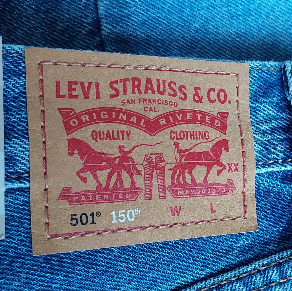 Levi's 501 Denim Jean Shorts Size 25 NEW NWT 150th Anniversary - Picture 11 of 16
